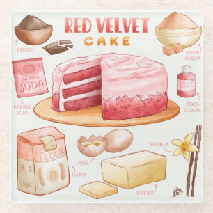 Cake Recipe Glass Untersetzer