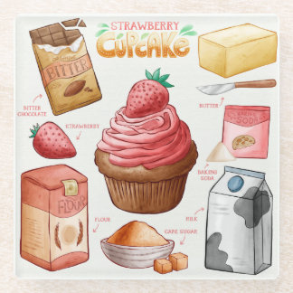 Cake Recipe Glass Untersetzer