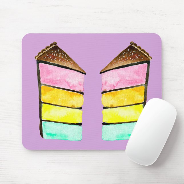 Cake Slice Regenbogenkuchen Art Mousepad (Mit Mouse)