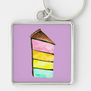 Cake Slice Regenbogenkuchen Art Schlüsselanhänger