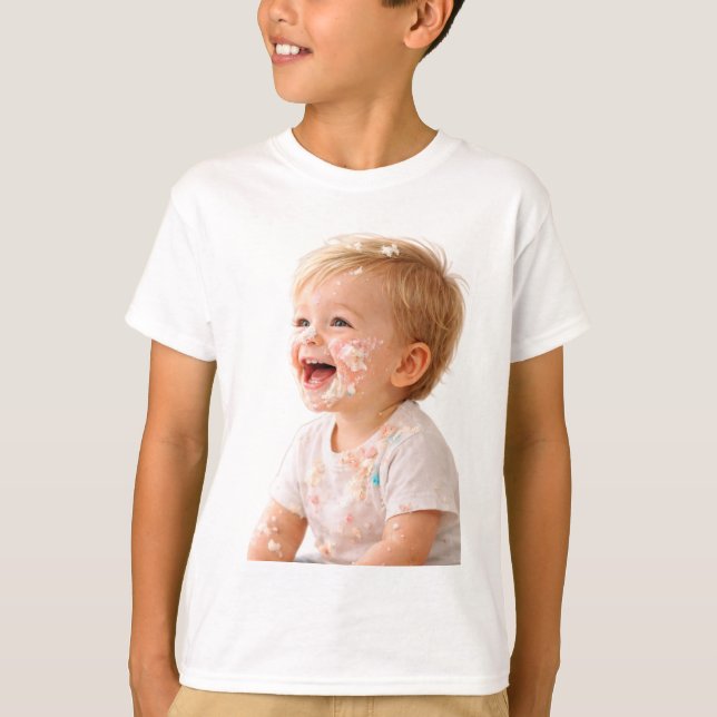 Cake Smash Baby Laughing Birthday T-Shirt (Vorderseite)