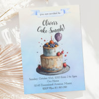 Cake Smash Invitation fête d'anniversaire