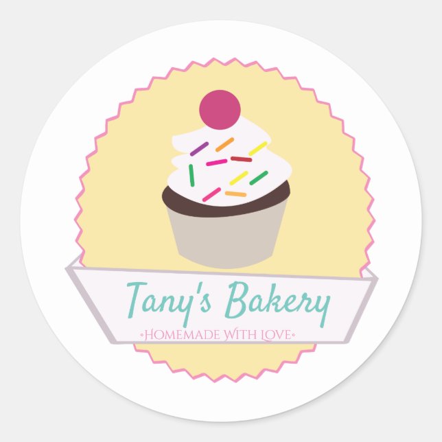 Cake Sprinkles Abzeichen Logo Confetti hausgemacht Runder Aufkleber (Vorderseite)