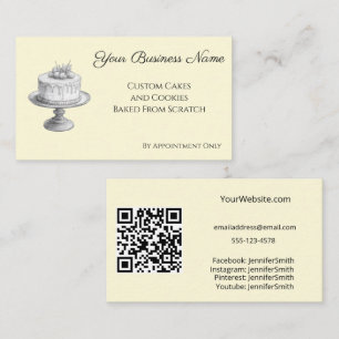 Cake Stand Eleganery Yellow Custom QR Code Visitenkarte