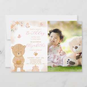 Cake Teddy Anniversaire Invitation Avec photo