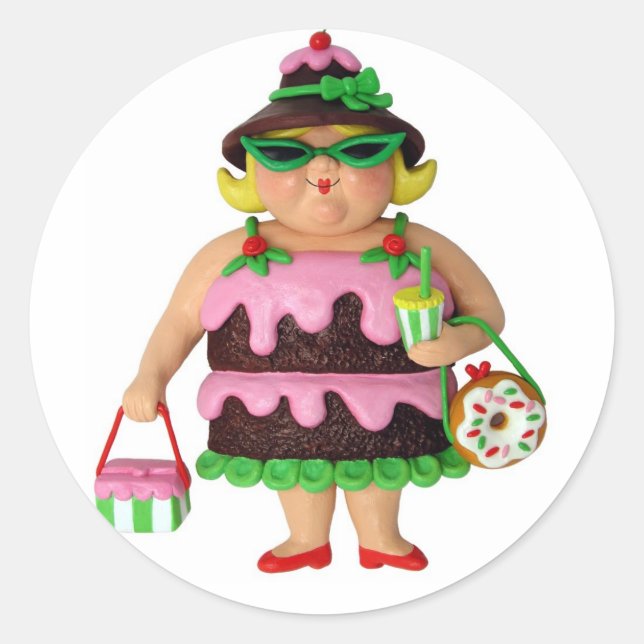 Cake Woman Runder Aufkleber (Vorderseite)