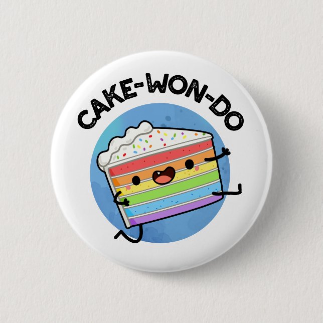 Cake-won-do Funny Taekwondo Cake Pun Button (Vorderseite)