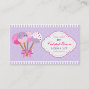 Cakepop Königin-Bäckerei-Lavendel und Fuchsie Visitenkarte
