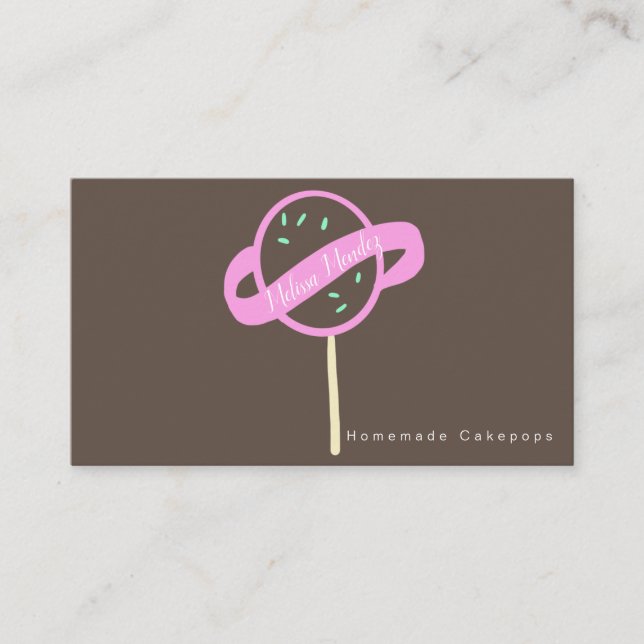 Cakepop Logo Banner Cake Decorator Wirbel Visitenkarte (Vorderseite)