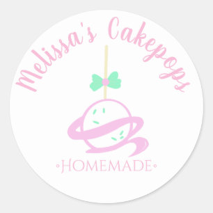 Cakepop-Logo Streusel Selbstgemachte Bäckerei Swir Runder Aufkleber