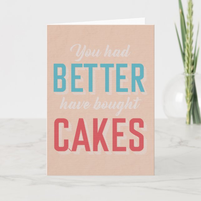 CAKES - carte de départ amusante (Devant)