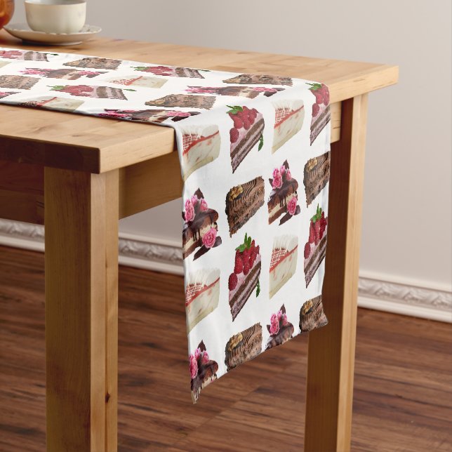 Cakes Lovers Desserts Pattern Quirky Kurzer Tischläufer (Beispiel)