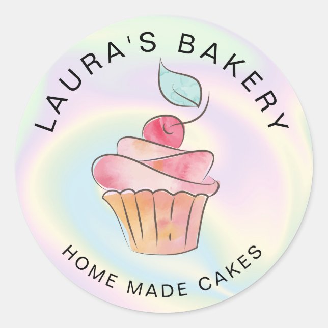 Cakes Süßigkeiten Cupcake Zuhause Bäckerei Girly h Runder Aufkleber (Vorderseite)