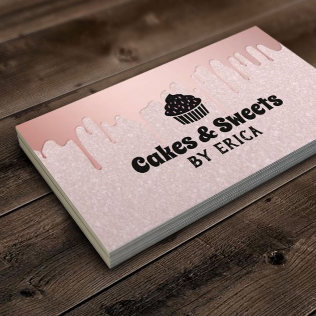 Cakes & Süßigkeiten Cupcake Zuhause Bäckerei Rosa  Visitenkarte (Von Creator hochgeladen)