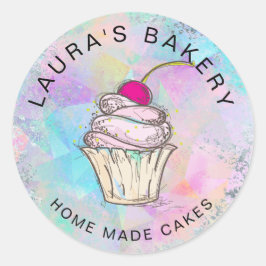 Cakes & Süßigkeiten Cupcake Zuhause Bäckerei Rose  Runder Aufkleber