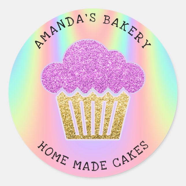 Cakes Süßigkeiten Cupcake Zuhause Vegan Bakery Hol Runder Aufkleber (Vorderseite)