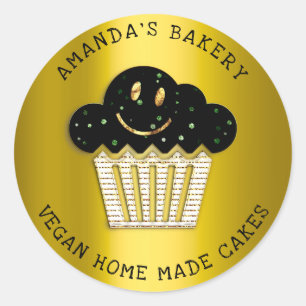 Cakes Sweet Homemade Bäckerei Muffin Smile Green L Runder Aufkleber
