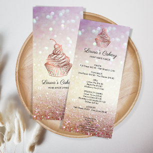 Cakes & Sweets Cupcake Home Bakery Rustic Vintage Menükarte