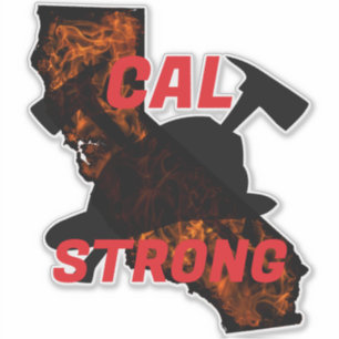 CAL FIRE STRONG AX HELMET Blk Aufkleber