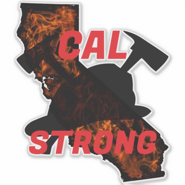 CAL FIRE STRONG AX HELMET Blk Aufkleber (Vorderseite)