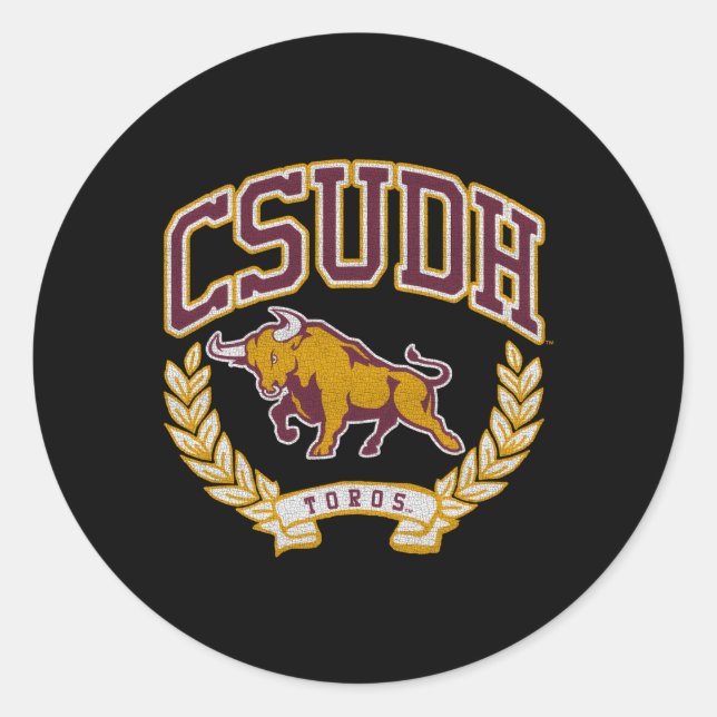 Cal Staat Dominguez Hills Toros Sieg Runder Aufkleber (Vorderseite)