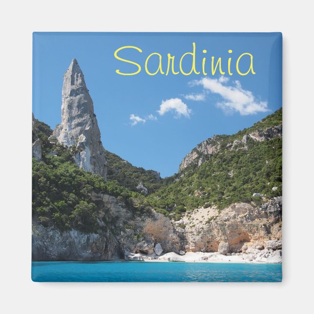 Cala Goloritze Beach, Sardiniens Textmagnet Magnet (Vorne)
