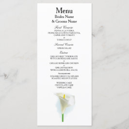 Cala Lily Moderne einfache Hochzeitsvorstellungen Menükarte