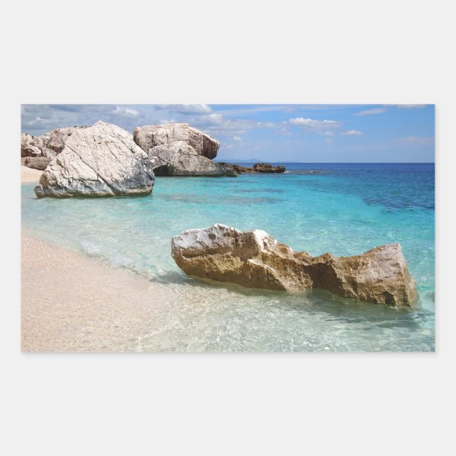 Cala Mariolu Strand, Sardinien rechteckige Aufkleb Rechteckiger Aufkleber (Vorderseite)