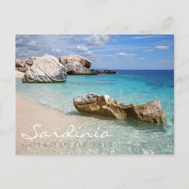 Cala Mariolu Strand, Sardinien Text Postkarte (Vorderseite)