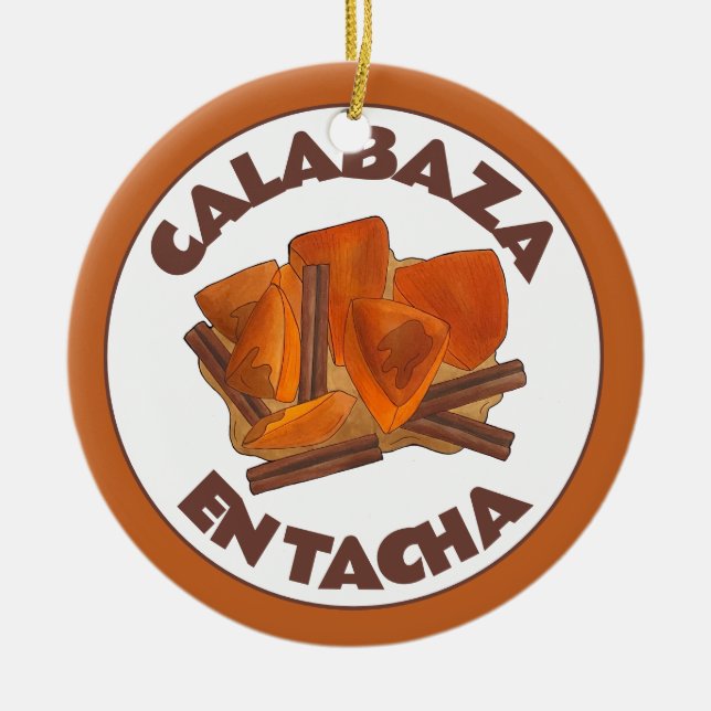 Calabaza en Tacha Mexikanisch Candid Pumpkin Desse Keramik Ornament (Vorne)
