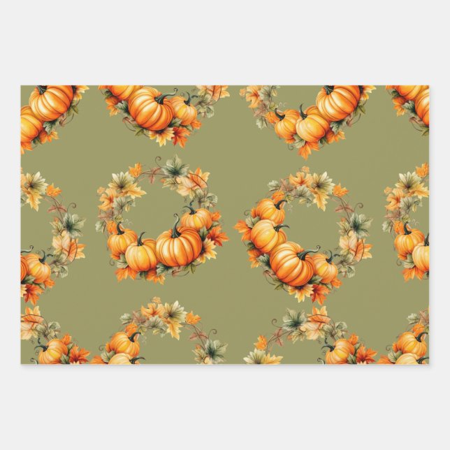 Calabazas y flores geschenkpapier set (Vorderseite)