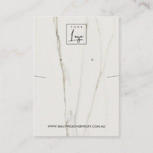 CALACATTA MARBLE TEXTURE NEKLACE EARRING DISPLAY VISITENKARTE