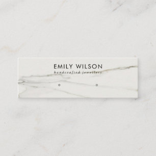 CALACATTA MARBLE TEXTURE STUD EARRING DISPLAY MINI VISITENKARTE