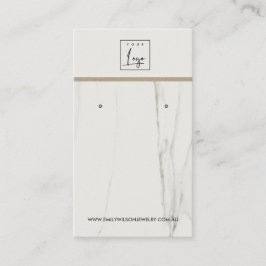 CALACATTA MARBLE TEXTURE STUD EARRING DISPLAY VISITENKARTE