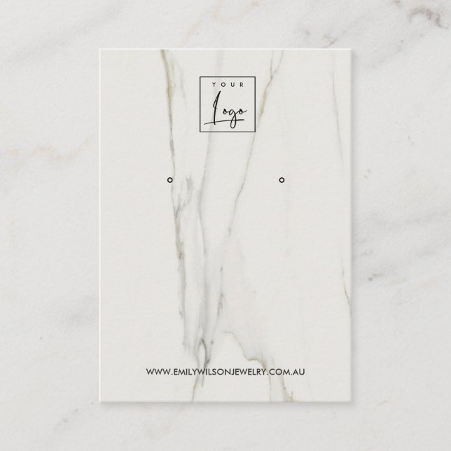 CALACATTA MARBLE TEXTURE STUD EARRING DISPLAY VISITENKARTE (Vorderseite)