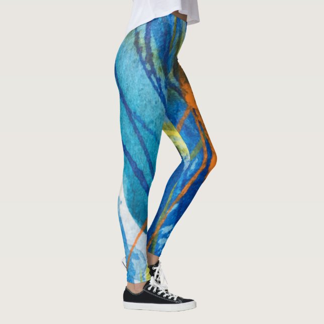 CALactive blaue Freistil-Yoga-Leggings Leggings (Rechts)