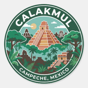Calakmul Mexiko Runder Aufkleber