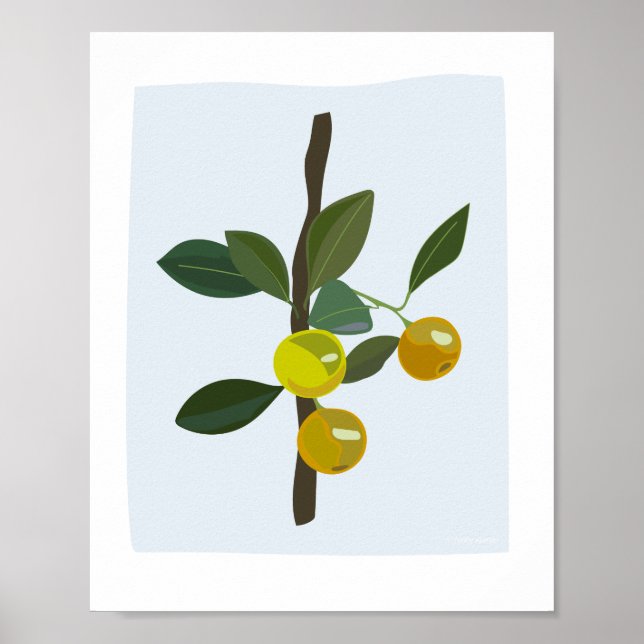 Calamonsi Golden Limon Citrus Illustration Poster (Vorne)