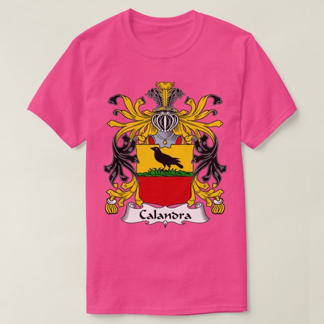Calandra Coat of Arms Familienwappen T-Shirt (Design vorne)