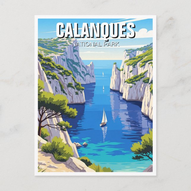 Calanques National Park Frankreich Reisen Postkarte (Vorderseite)