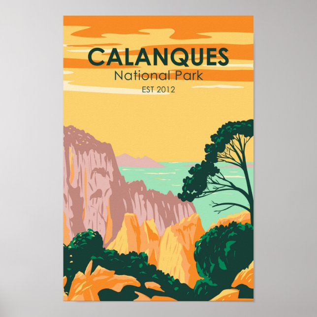 Calanques Nationalpark Frankreich Vintag Poster (Vorne)