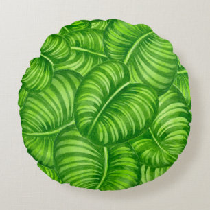 Calathea-Blätter Rundes Kissen
