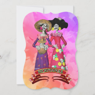 Calavera Amigas Dia De Los Muertos Einladung