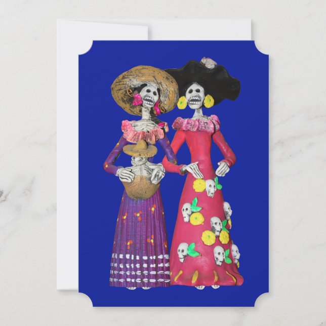 Calavera Amigas Einladung (Vorderseite)