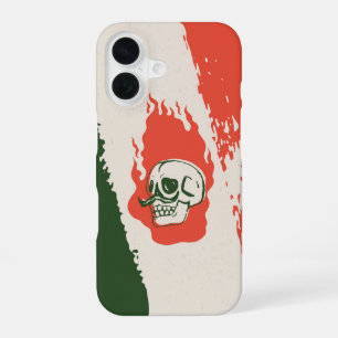 Calavera Caliente - flammender Schädel mit Mustach iPhone 16 Hülle