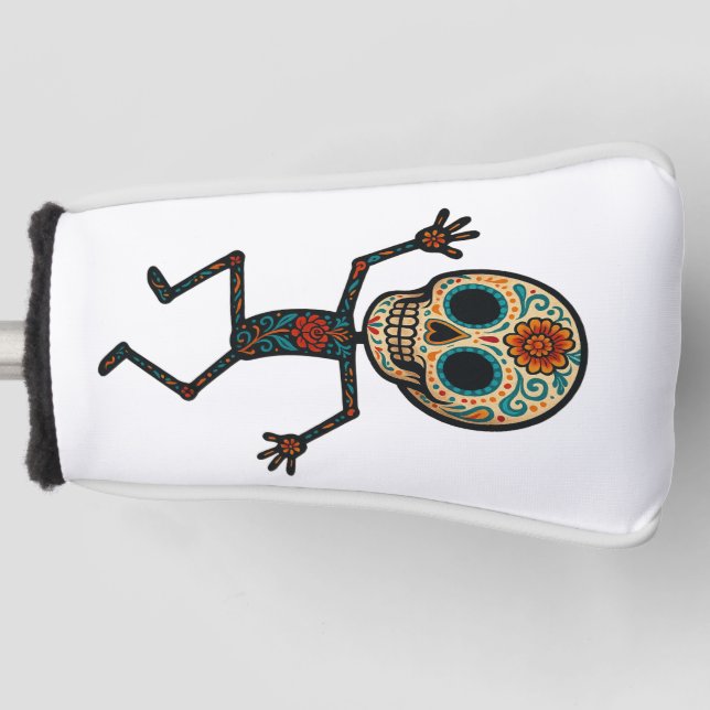 Calavera Dancer Putter Cover Golf Headcover (Vorderseite)