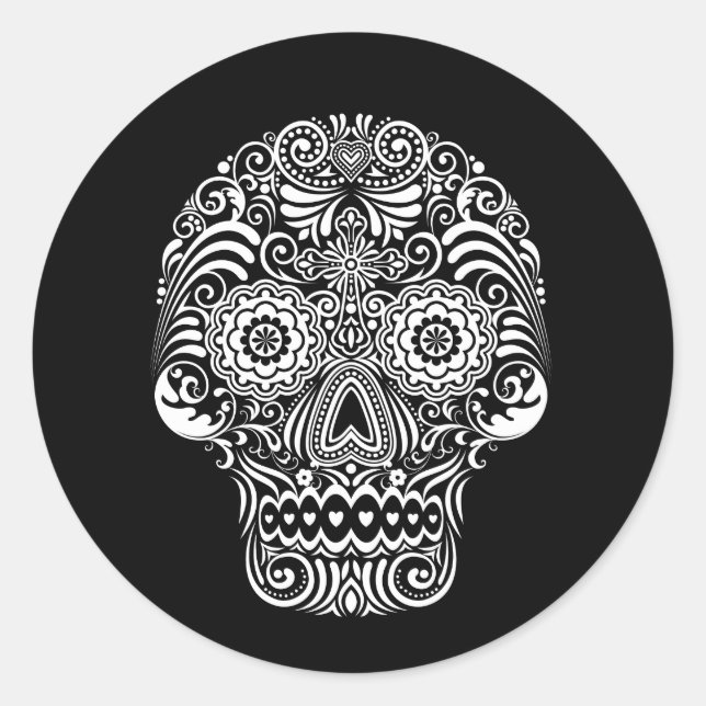 Calavera de los Muertos 7 Runder Aufkleber (Vorderseite)