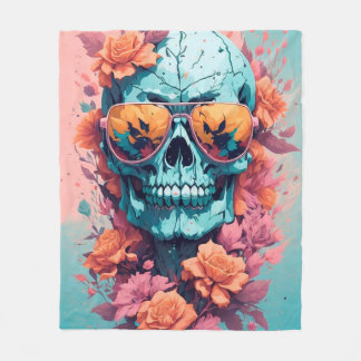 Calavera Floral Colorida Fleecedecke