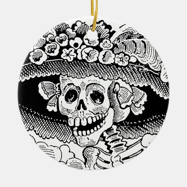 Calavera Garbancera (Catrina) durch José Posada Keramikornament (Vorne)