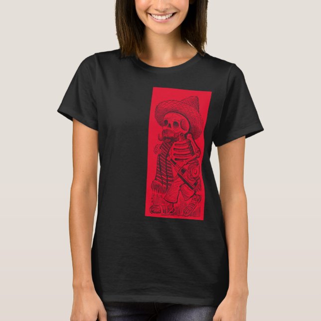 Calavera in Red T-Shirt (Vorderseite)
